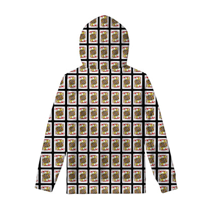 Jack Of Hearts Playing Card Pattern Print Pullover Hoodie