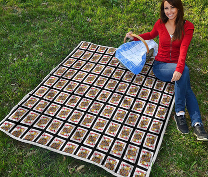Jack Of Hearts Playing Card Pattern Print Quilt