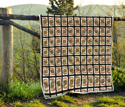 Jack Of Hearts Playing Card Pattern Print Quilt