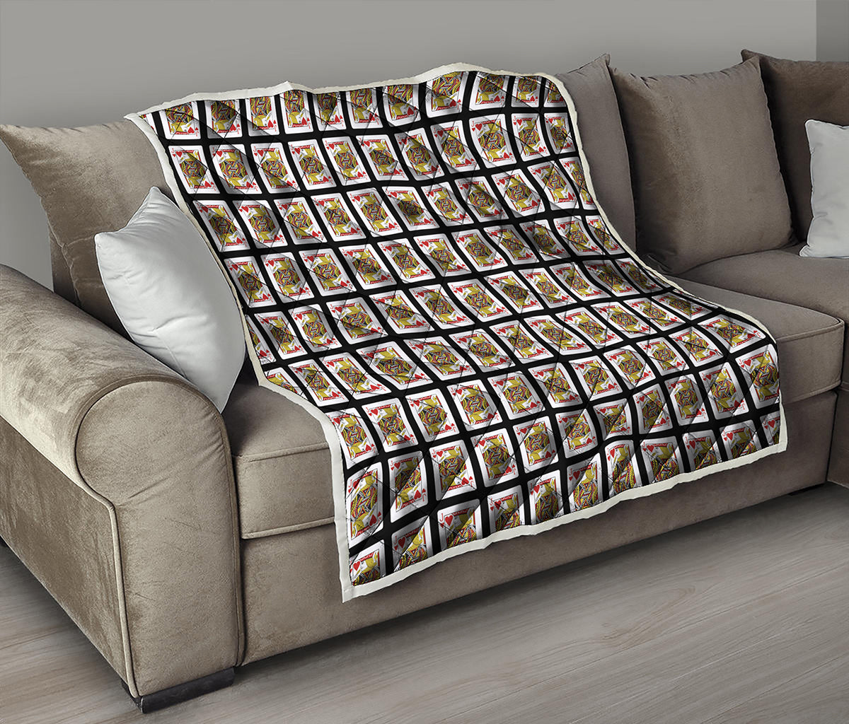 Jack Of Hearts Playing Card Pattern Print Quilt