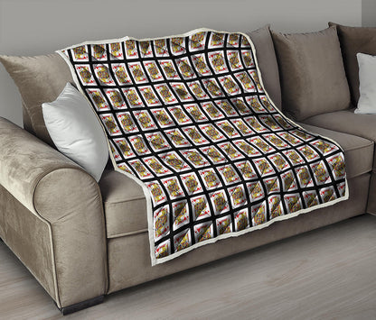 Jack Of Hearts Playing Card Pattern Print Quilt