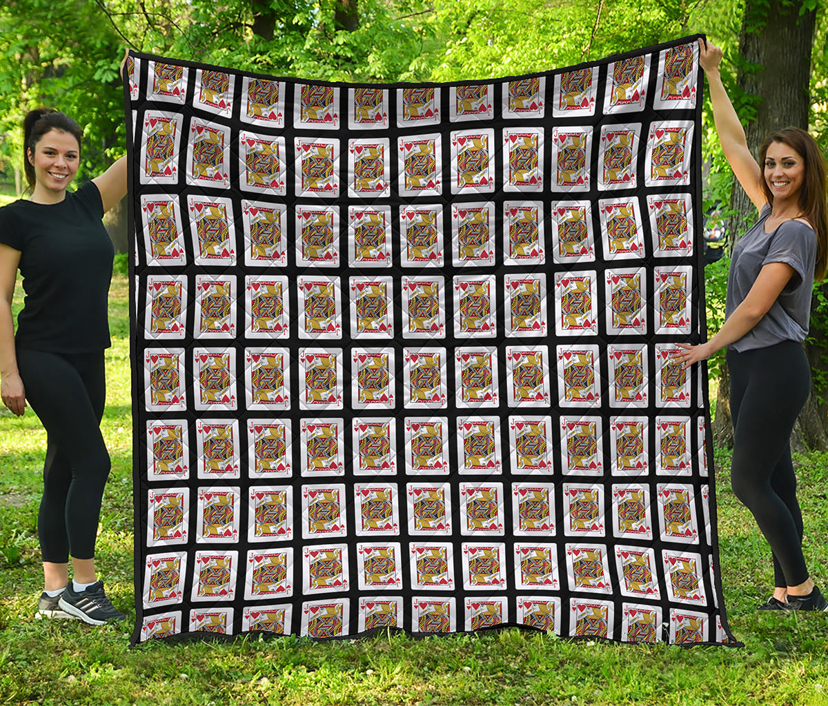 Jack Of Hearts Playing Card Pattern Print Quilt
