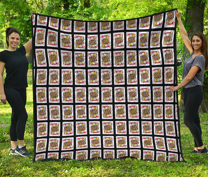 Jack Of Hearts Playing Card Pattern Print Quilt