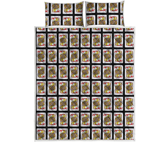 Jack Of Hearts Playing Card Pattern Print Quilt Bed Set