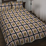 Jack Of Hearts Playing Card Pattern Print Quilt Bed Set