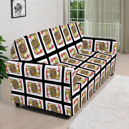 Jack Of Hearts Playing Card Pattern Print Sofa Cover