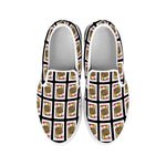 Jack Of Hearts Playing Card Pattern Print White Slip On Shoes