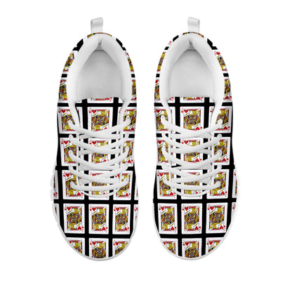 Jack Of Hearts Playing Card Pattern Print White Sneakers