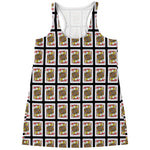 Jack Of Hearts Playing Card Pattern Print Women's Racerback Tank Top