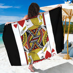 Jack Of Hearts Playing Card Print Beach Sarong Wrap