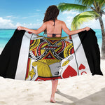 Jack Of Hearts Playing Card Print Beach Sarong Wrap