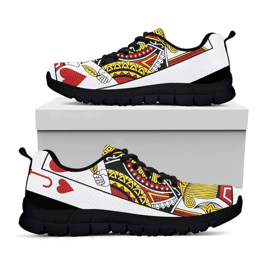 Jack Of Hearts Playing Card Print Black Sneakers