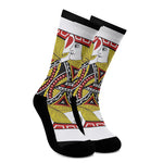 Jack Of Hearts Playing Card Print Crew Socks