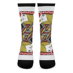 Jack Of Hearts Playing Card Print Crew Socks