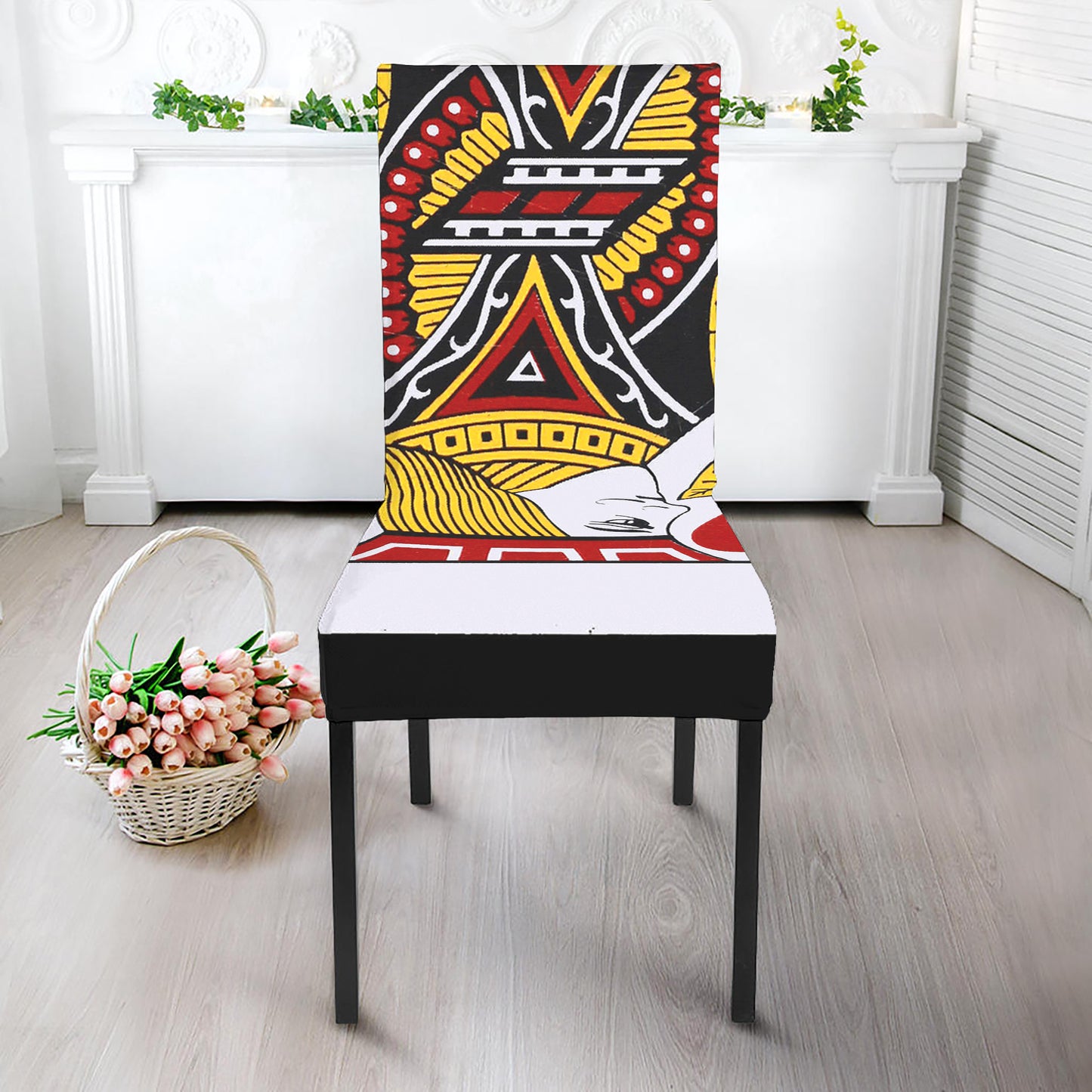 Jack Of Hearts Playing Card Print Dining Chair Slipcover