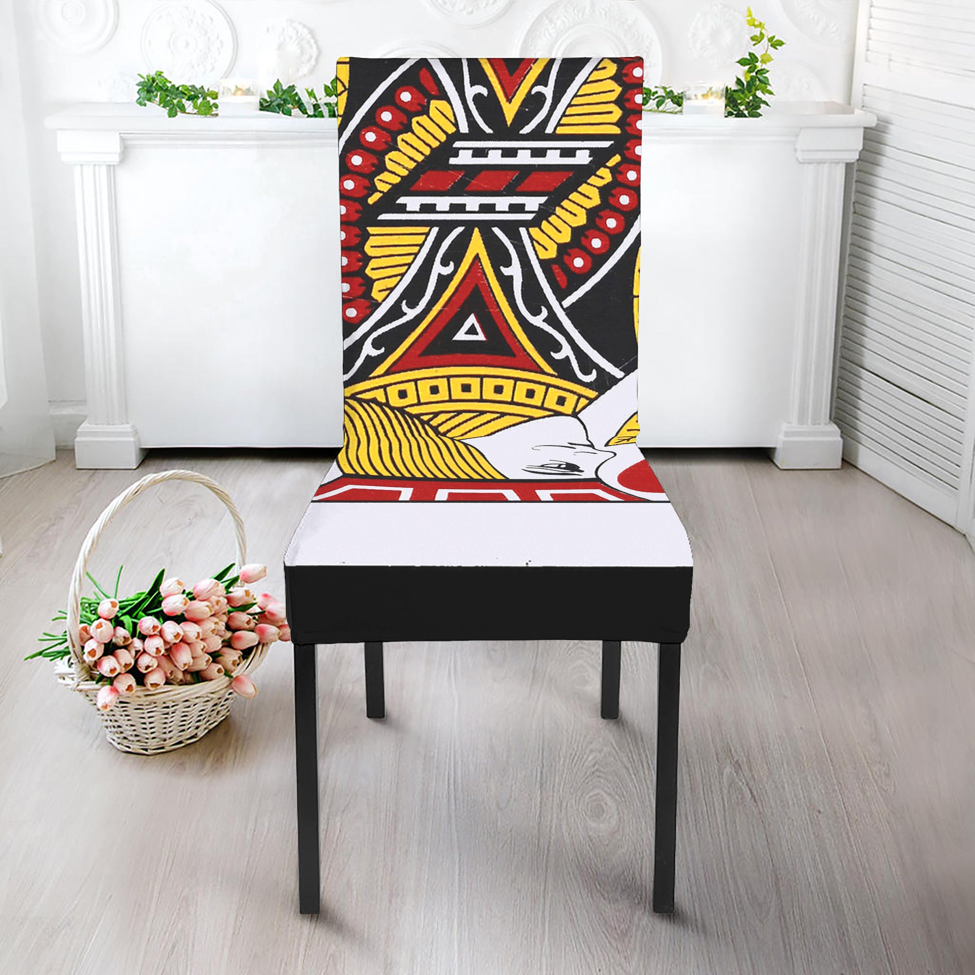 Jack Of Hearts Playing Card Print Dining Chair Slipcover