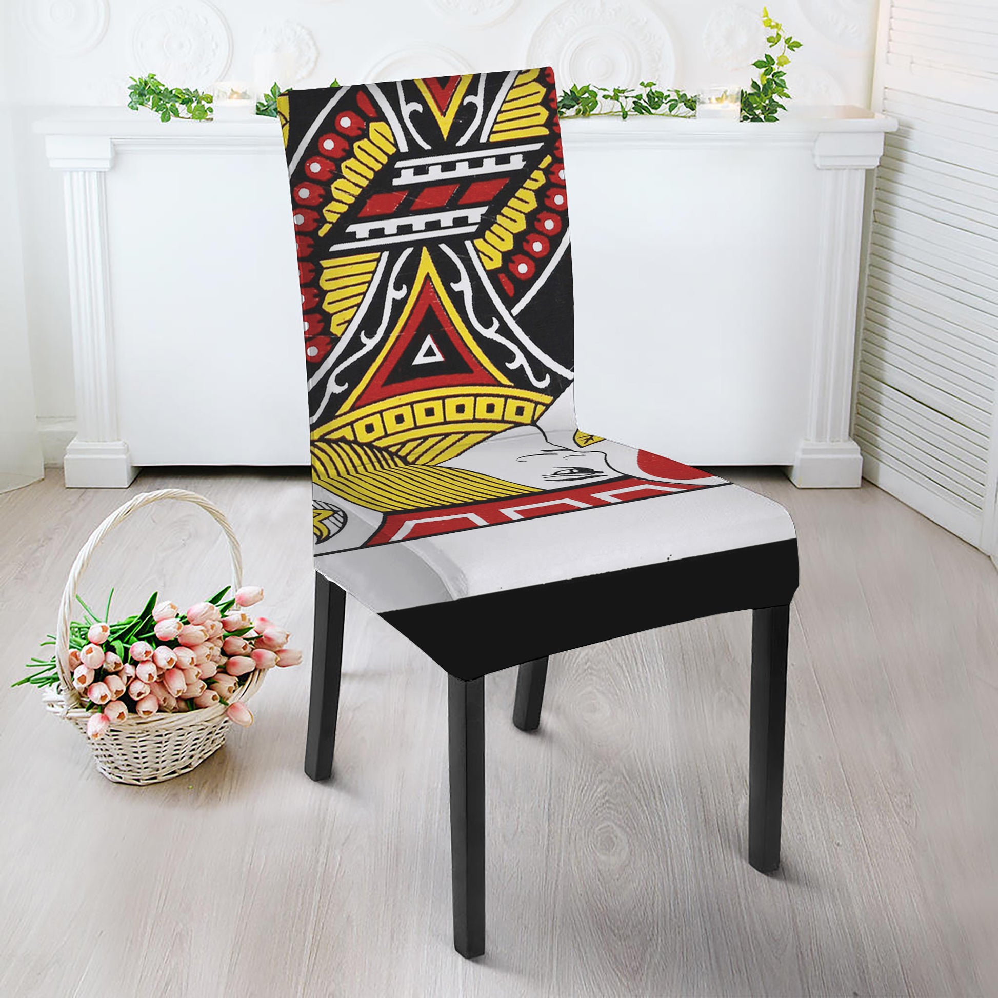 Jack Of Hearts Playing Card Print Dining Chair Slipcover