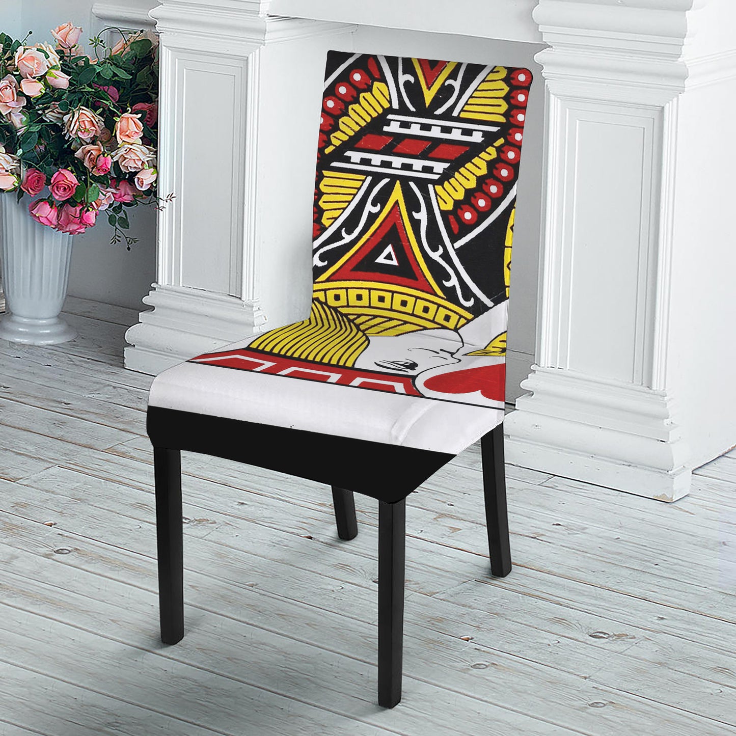 Jack Of Hearts Playing Card Print Dining Chair Slipcover