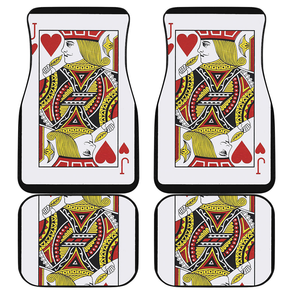 Jack Of Hearts Playing Card Print Front and Back Car Floor Mats