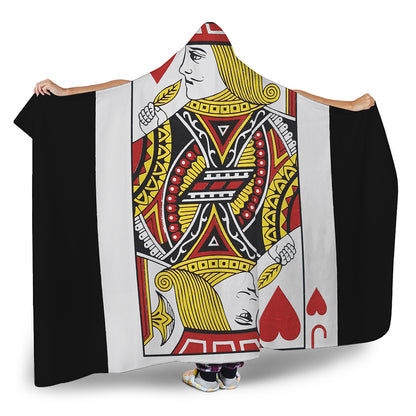 Jack Of Hearts Playing Card Print Hooded Blanket