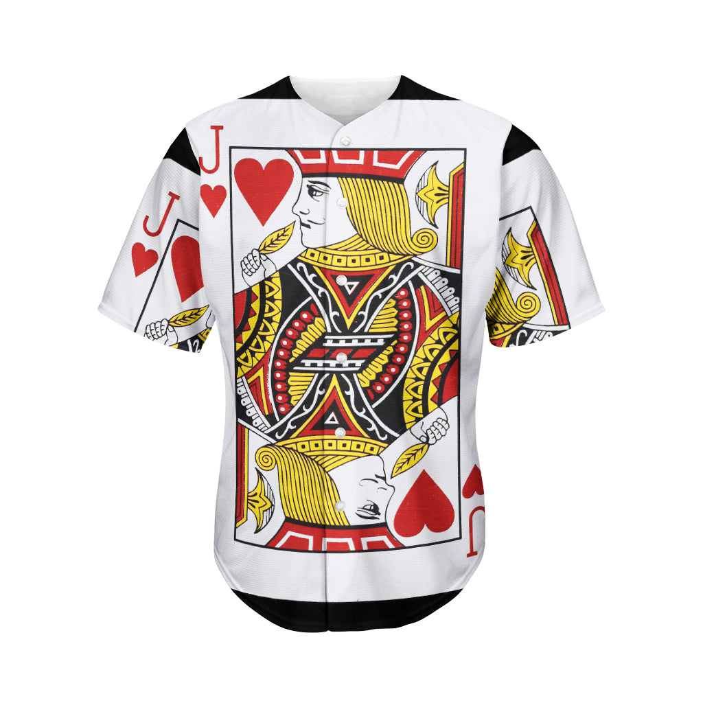 Jack Of Hearts Playing Card Print Men's Baseball Jersey