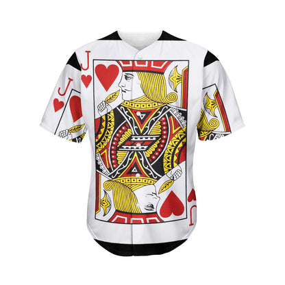 Jack Of Hearts Playing Card Print Men's Baseball Jersey