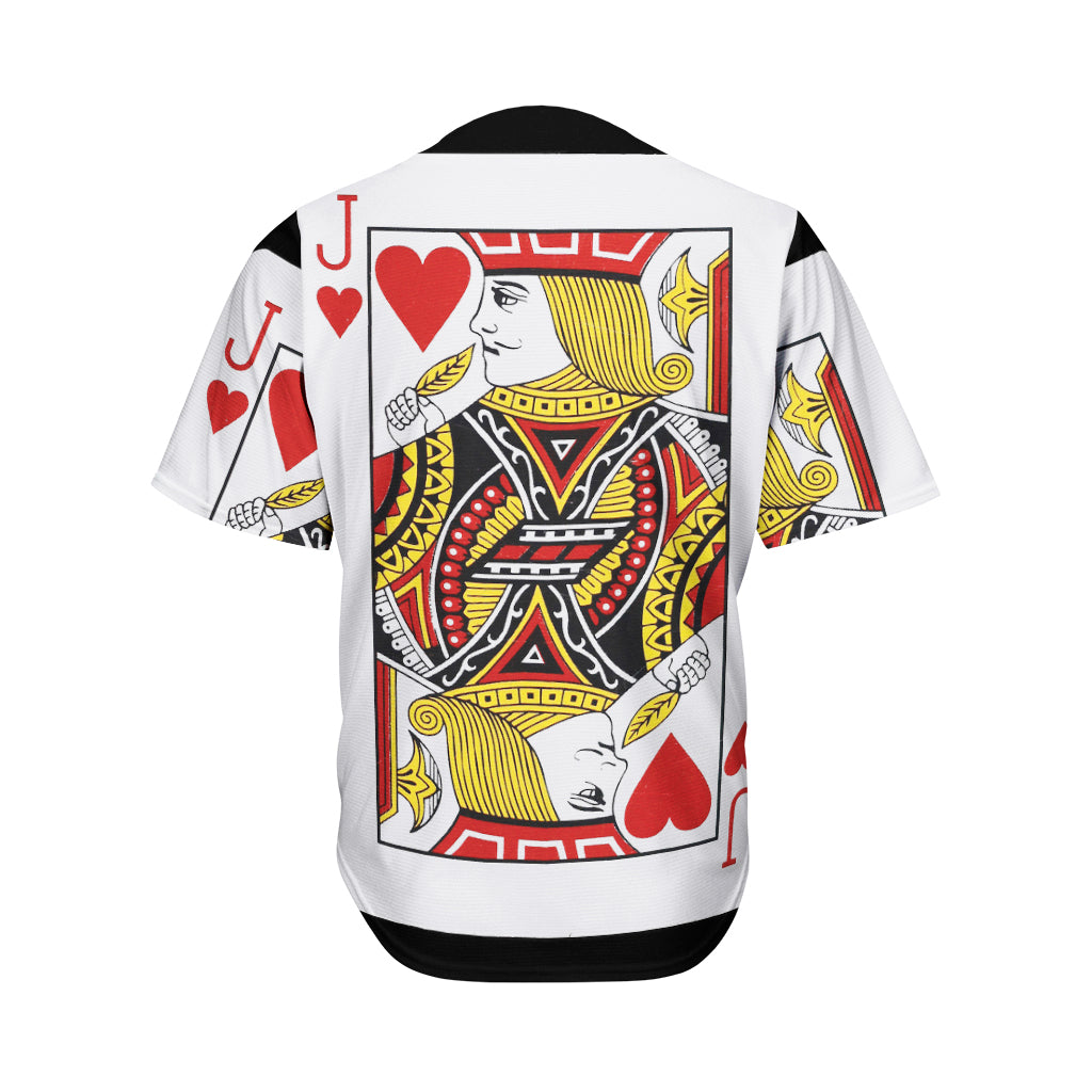 Jack Of Hearts Playing Card Print Men's Baseball Jersey