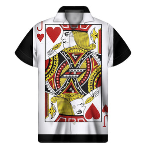 Jack Of Hearts Playing Card Print Men's Short Sleeve Shirt