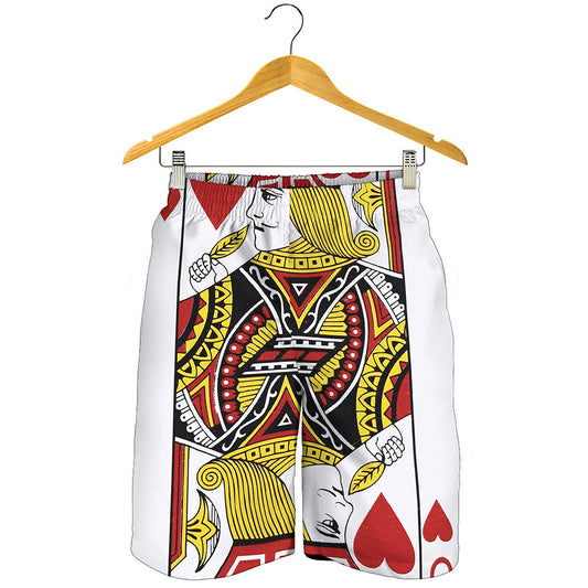 Jack Of Hearts Playing Card Print Men's Shorts