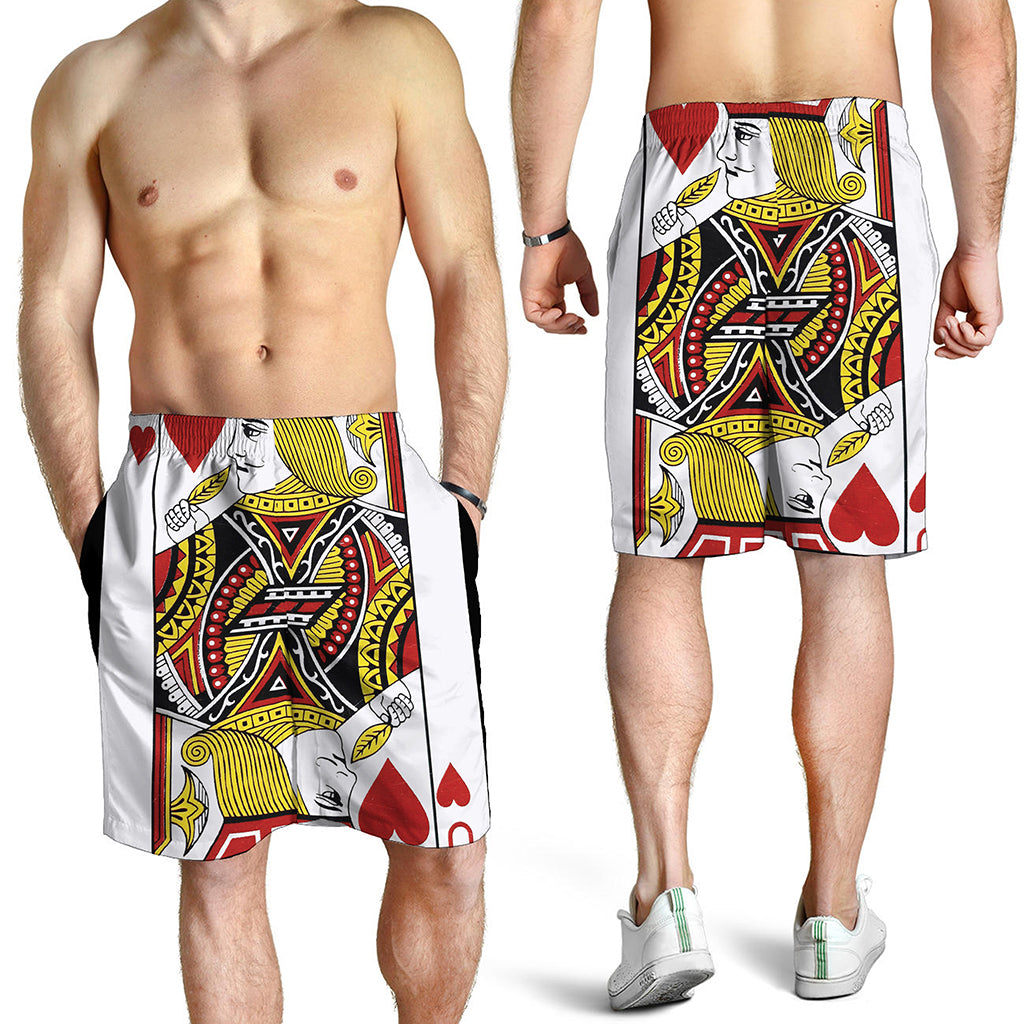 Jack Of Hearts Playing Card Print Men's Shorts