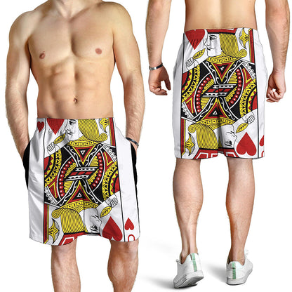 Jack Of Hearts Playing Card Print Men's Shorts