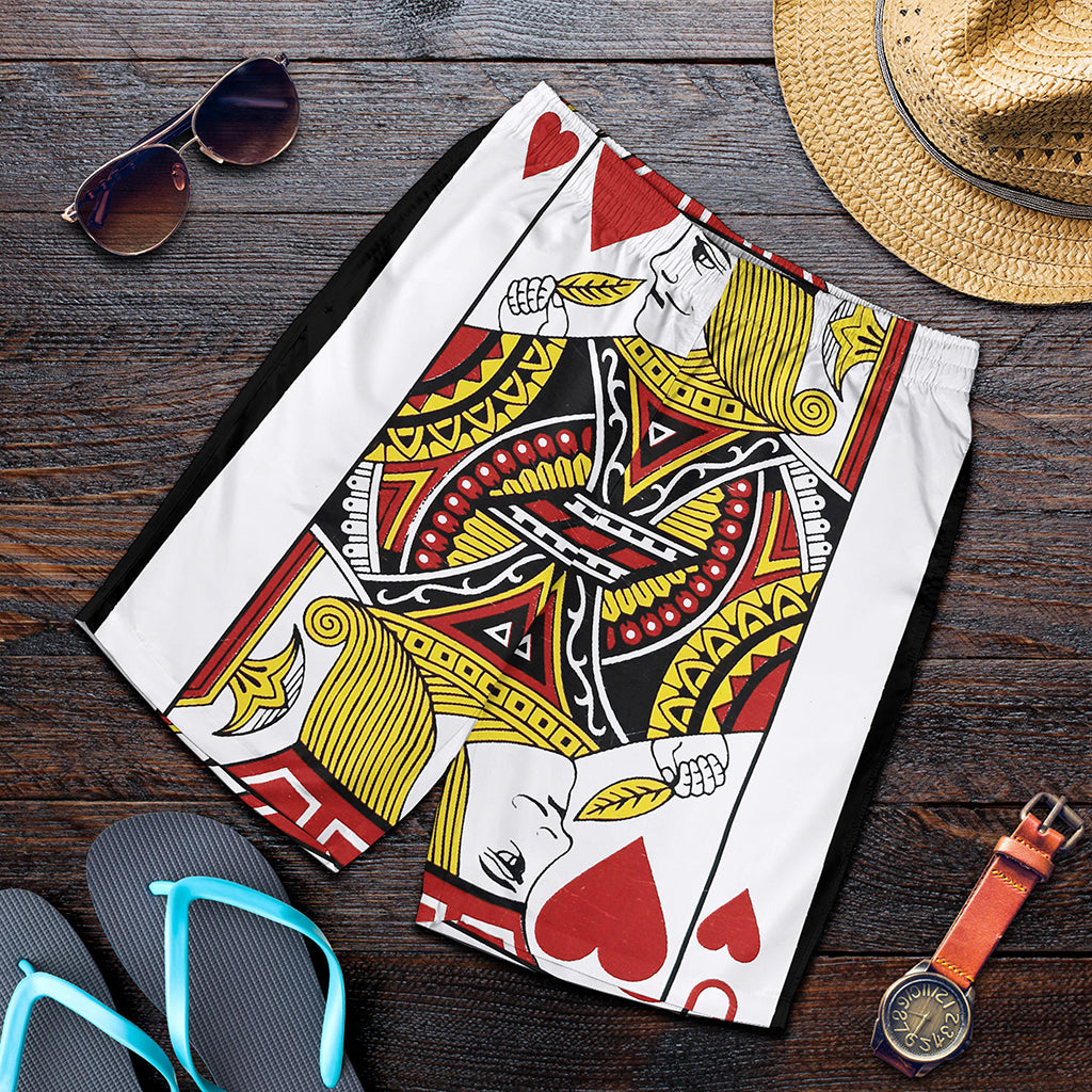 Jack Of Hearts Playing Card Print Men's Shorts