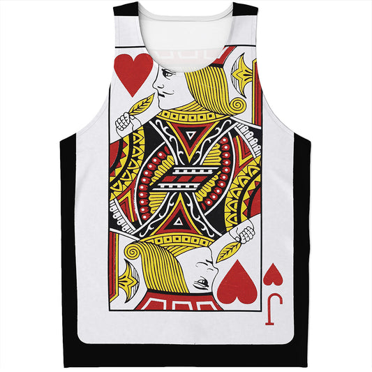 Jack Of Hearts Playing Card Print Men's Tank Top