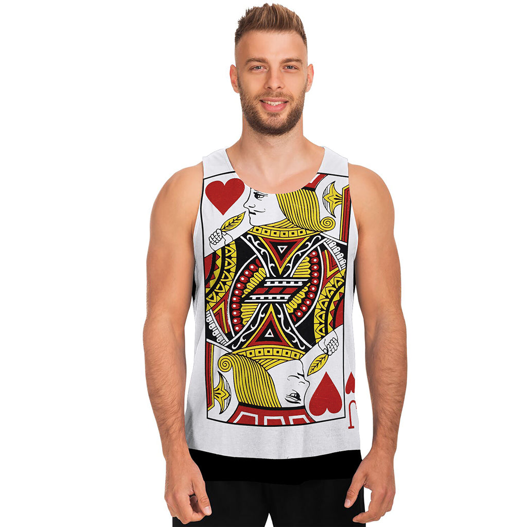 Jack Of Hearts Playing Card Print Men's Tank Top