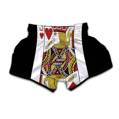 Jack Of Hearts Playing Card Print Muay Thai Boxing Shorts