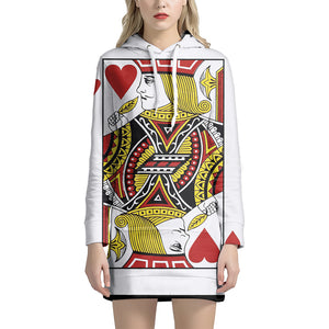 Jack Of Hearts Playing Card Print Pullover Hoodie Dress