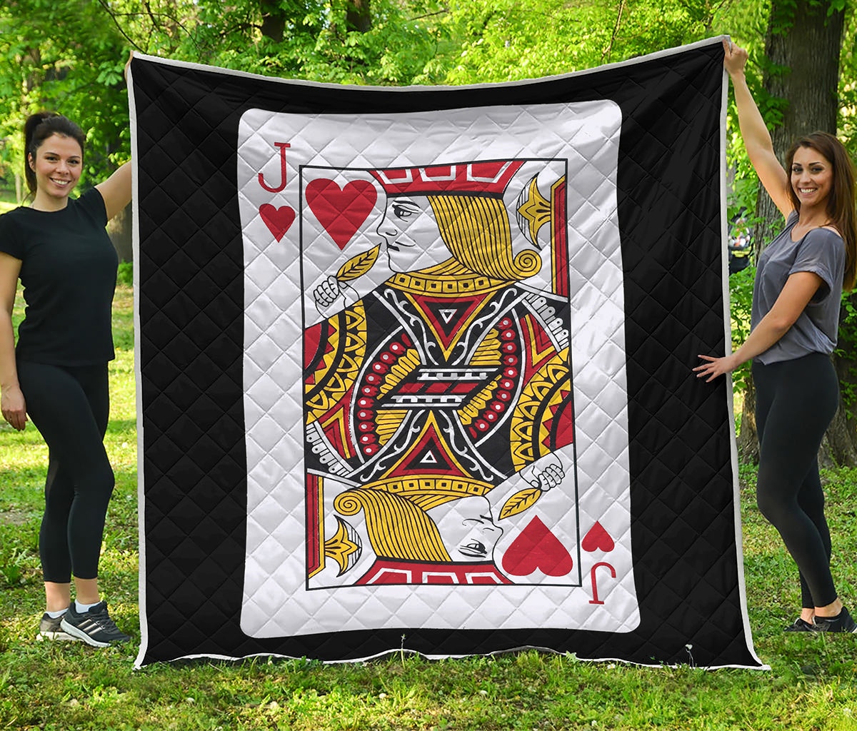 Jack Of Hearts Playing Card Print Quilt
