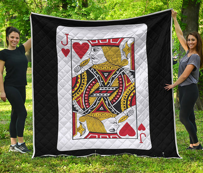 Jack Of Hearts Playing Card Print Quilt
