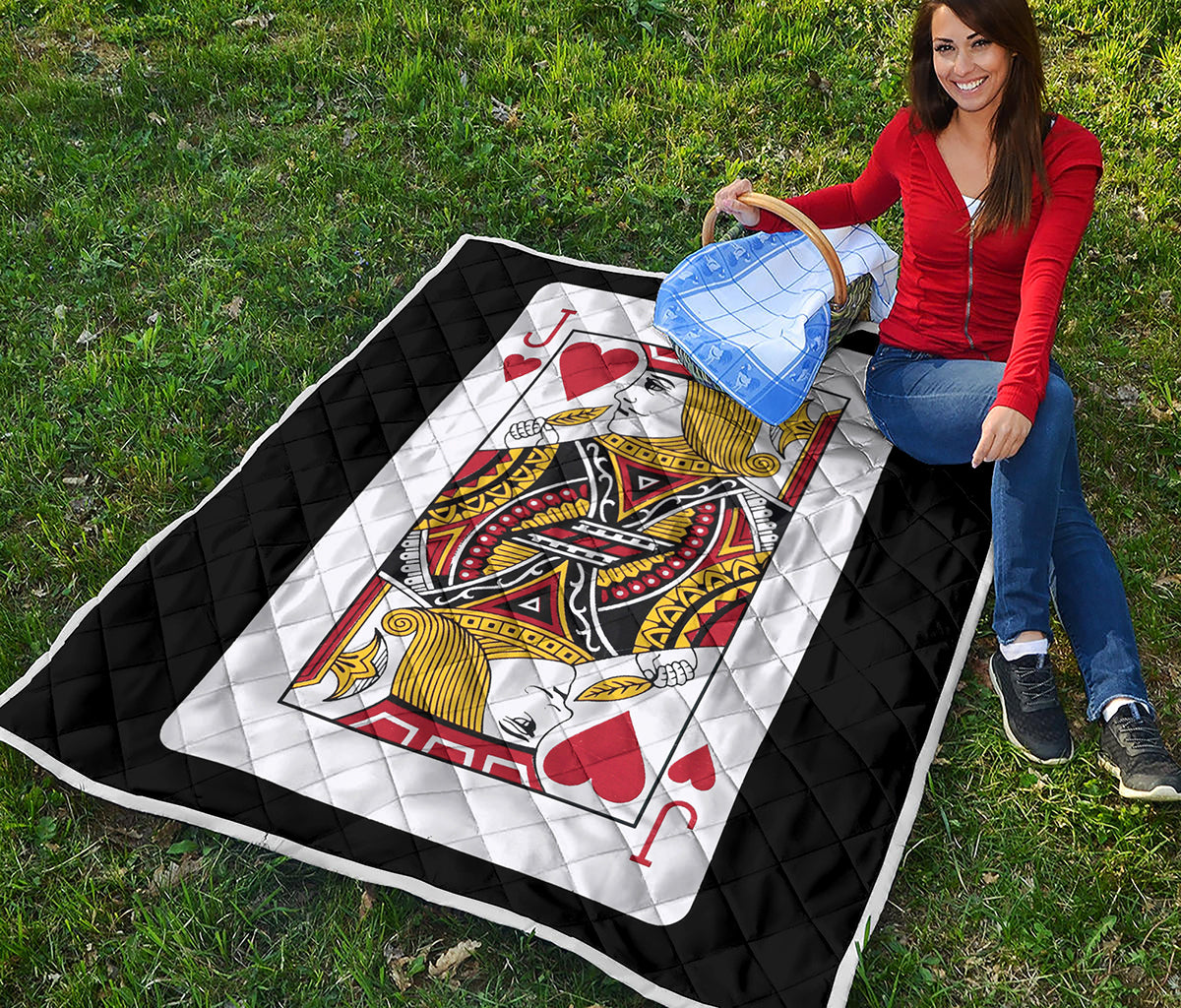 Jack Of Hearts Playing Card Print Quilt