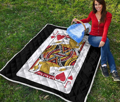 Jack Of Hearts Playing Card Print Quilt