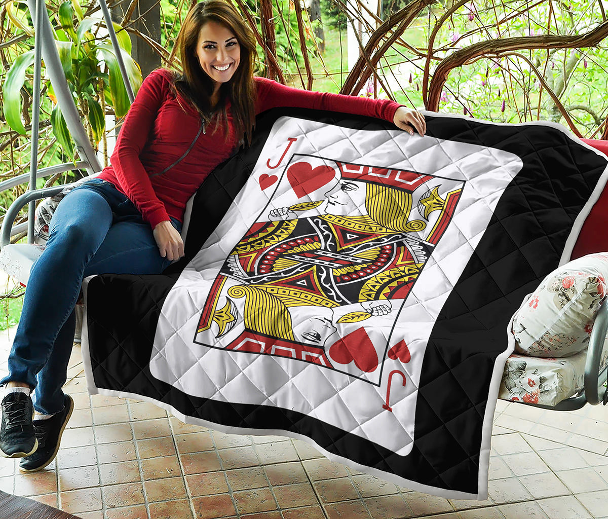 Jack Of Hearts Playing Card Print Quilt