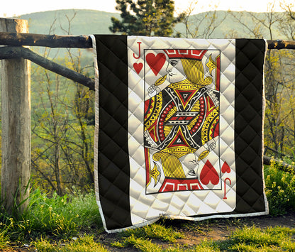 Jack Of Hearts Playing Card Print Quilt