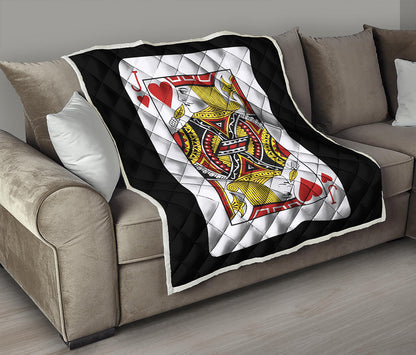 Jack Of Hearts Playing Card Print Quilt