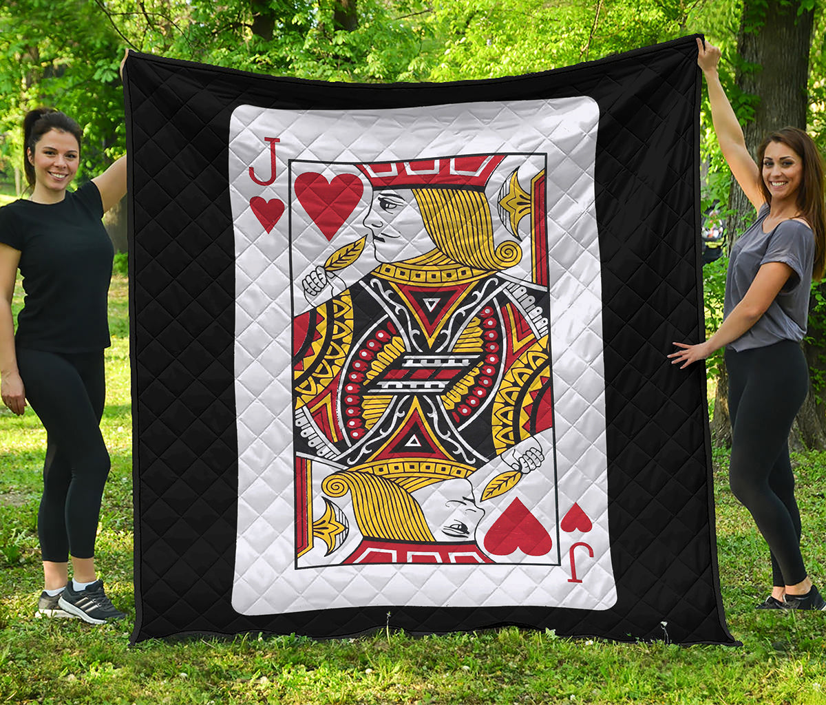 Jack Of Hearts Playing Card Print Quilt