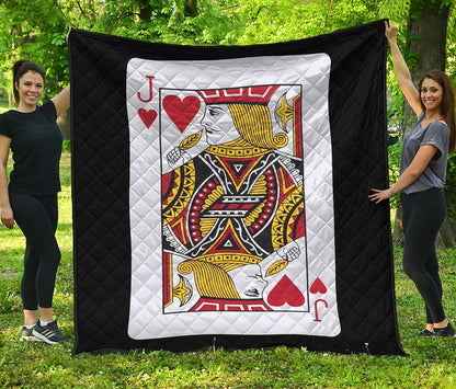 Jack Of Hearts Playing Card Print Quilt