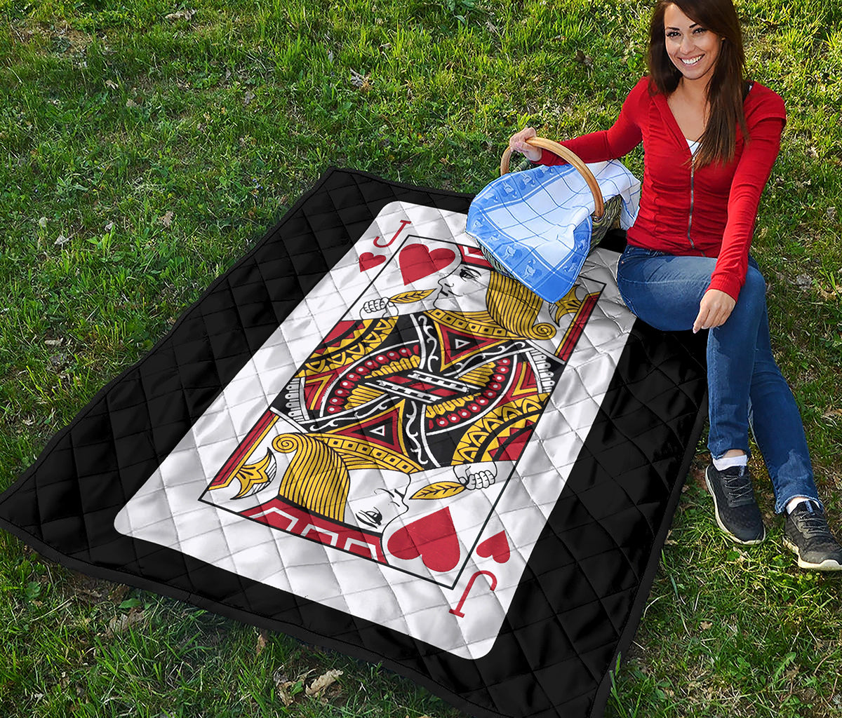 Jack Of Hearts Playing Card Print Quilt