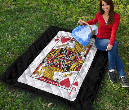 Jack Of Hearts Playing Card Print Quilt