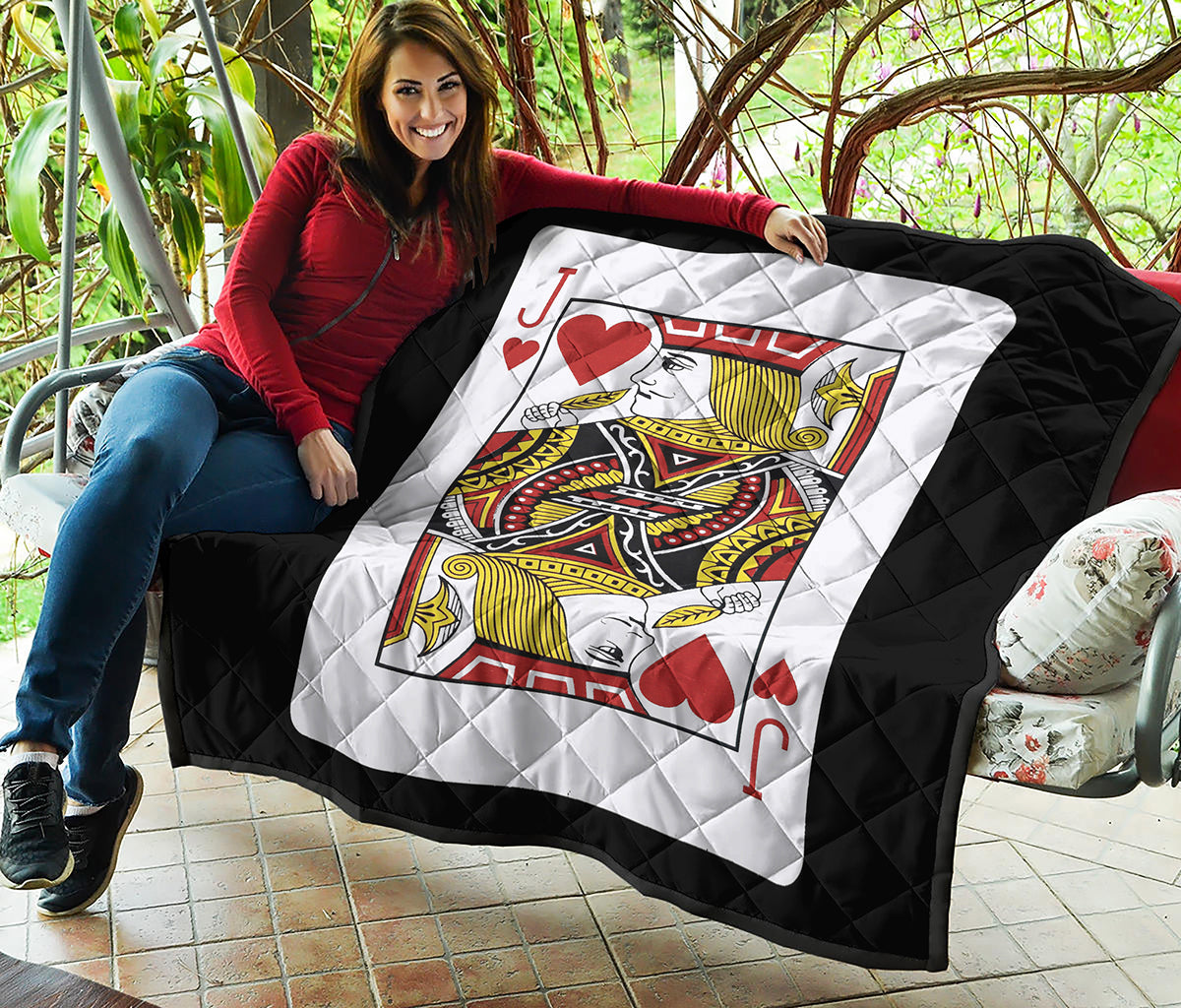 Jack Of Hearts Playing Card Print Quilt