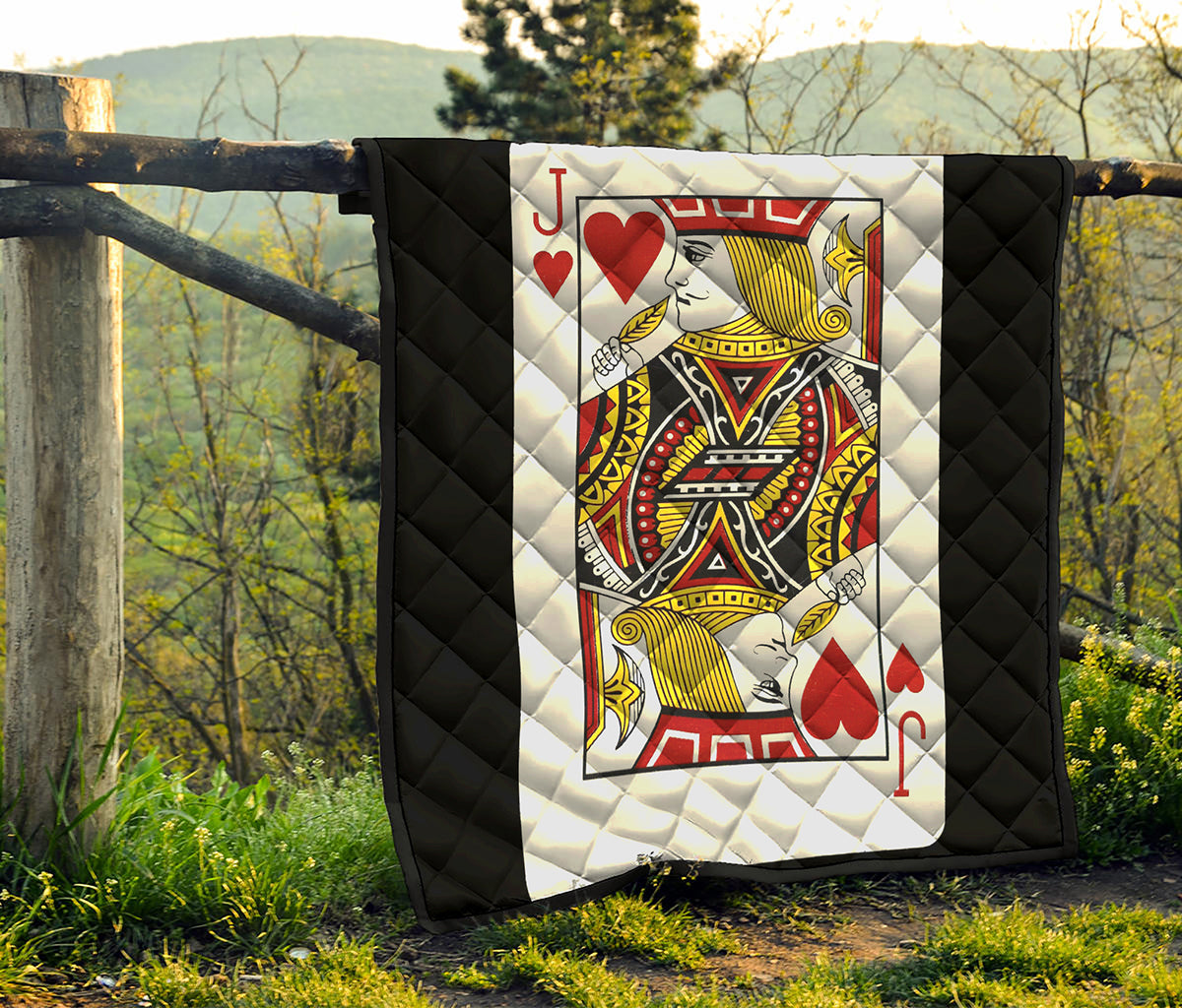 Jack Of Hearts Playing Card Print Quilt