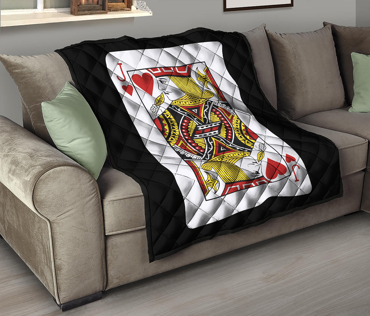 Jack Of Hearts Playing Card Print Quilt